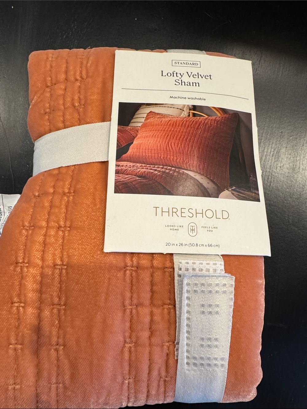 Threshold Lofty Velvet Quilted Sham - Rust/Terracotta/Bronze